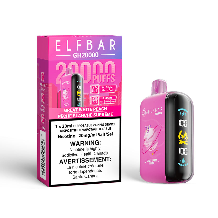 Elfbar GH20k Great White Peach Disposables
