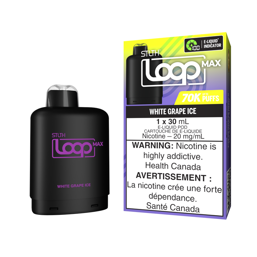 STLTH Loop Max 70k White Grape Ice POD Systems, Pre-Filled Pods