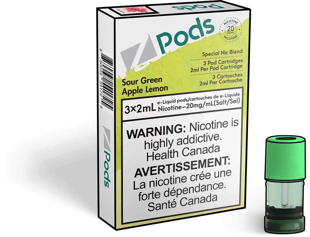 Zpods Sour Green Apple Lemon Pre-Filled Pods
