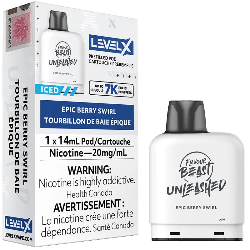 Flavour Beast Level X Epic Berry Swirl POD Systems, Pre-Filled Pods